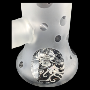 BIIGO Glass By Lookah - 12" Tattooed Wonder Sand Blasted Water Pipe Black [GTG-02-BK]